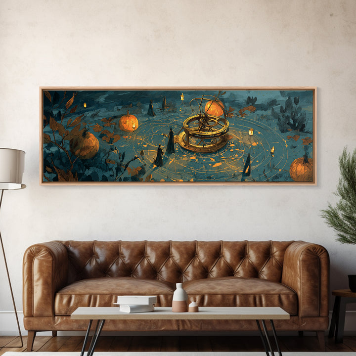 The Cursed Astrolabe - Procession Scene, Occult Wall Decor, Extra Wide Wall Art, Canvas Print, Halloween Home Decor, Gothic Wall Art