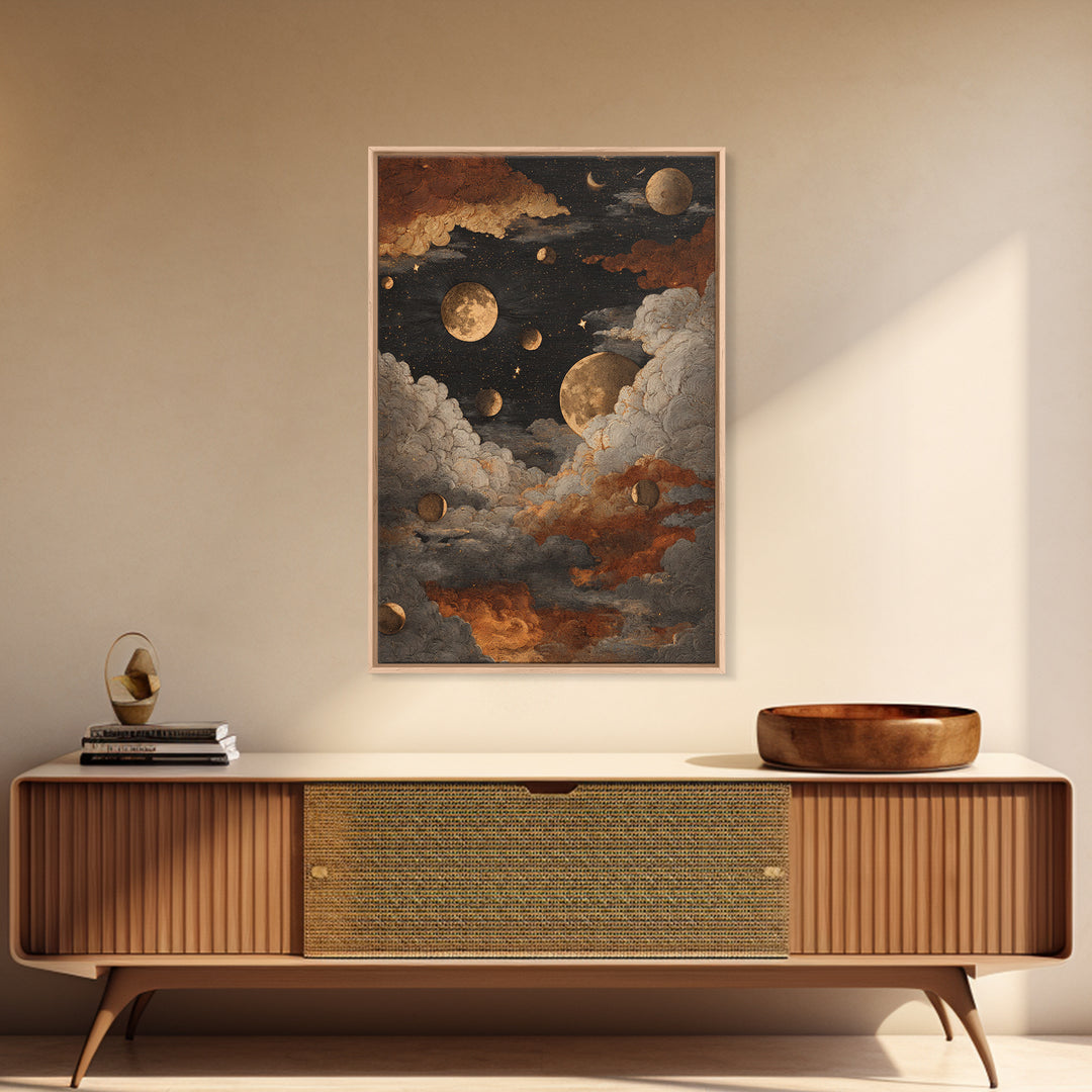 The Witch Astronomical Cabinet - Surreal Celestial Vision, Occult Wall Decor, Vertical Wall Art, Canvas Print, Halloween Home Decor