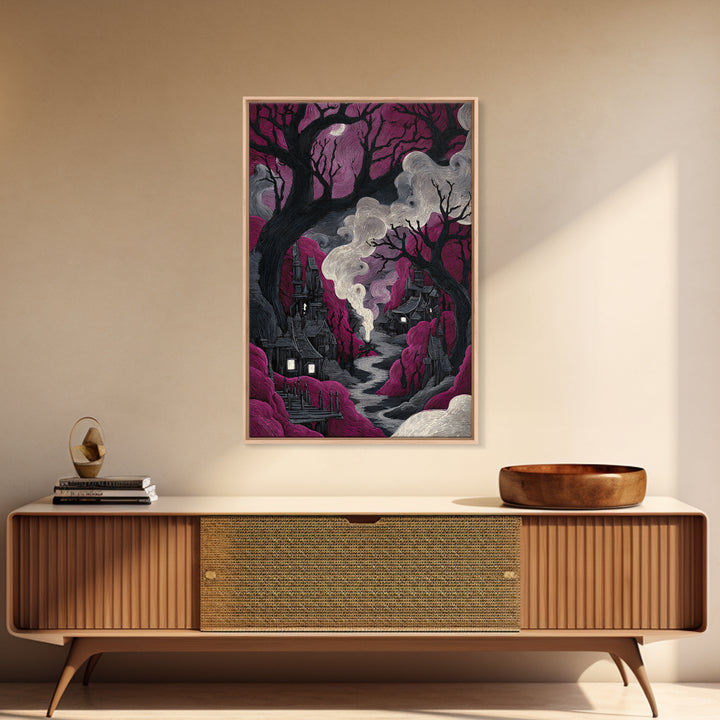 The Candle Smoke Dragon - Environmental Panorama, Gothic Home Decor, Vertical Wall Art, Canvas Print, Halloween Home Decor, Gothic Wall Art