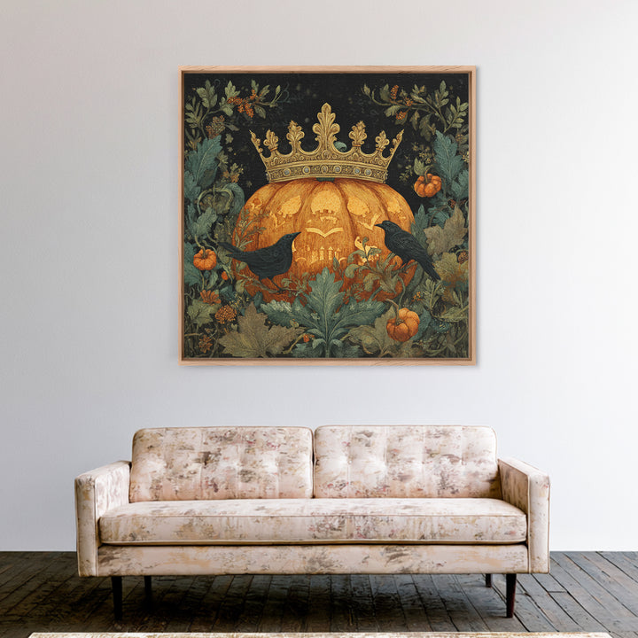 The Jack-O-Lantern Crown Jewels - Icon Portrait, Gothic Home Decor, Square Wall Art, Canvas Print, Halloween Home Decor, Gothic Wall Art