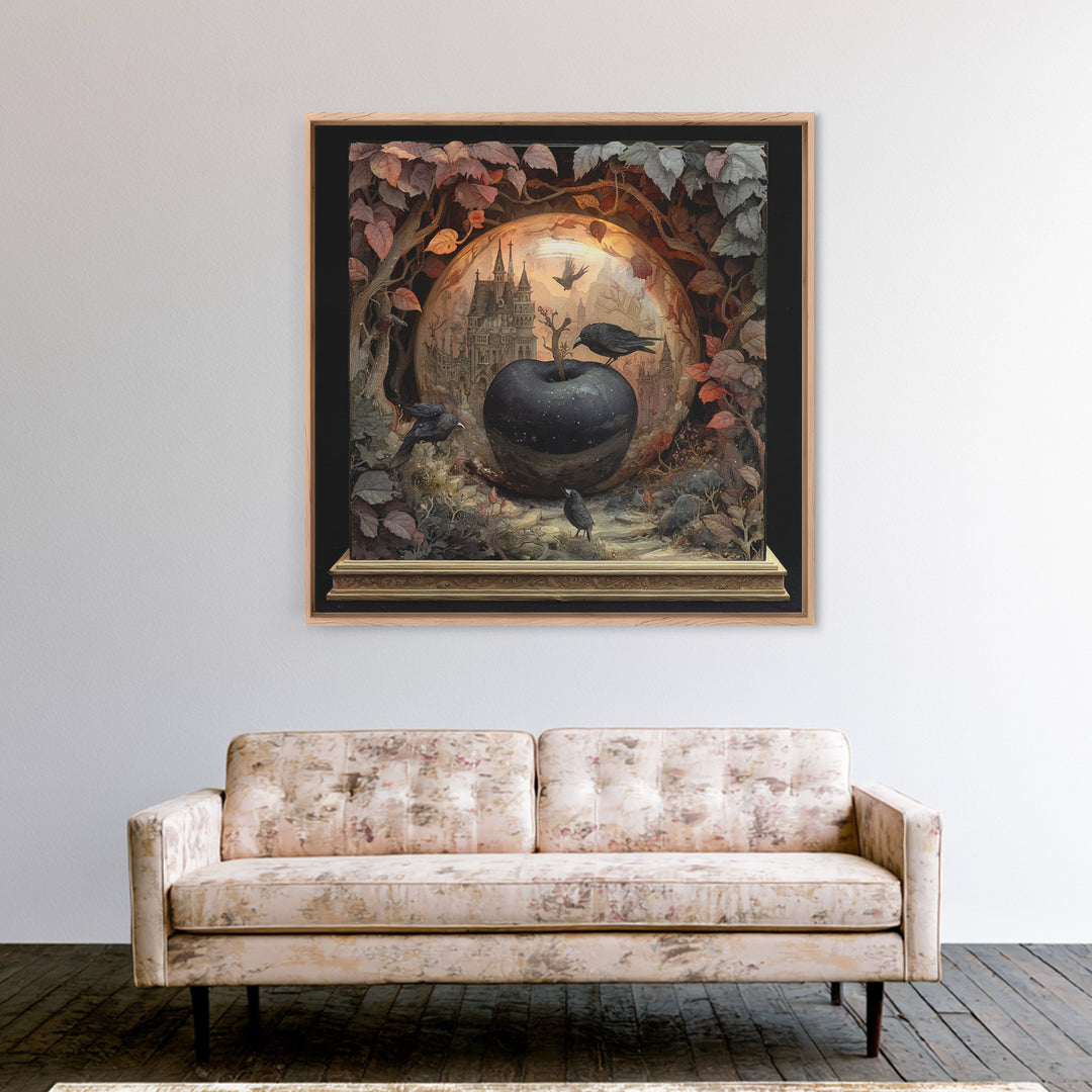 The Poison Apple Reliquary - Environmental Panorama, Dark Fantasy Wall Art, Square Wall Art, Canvas Print, Halloween Home Decor