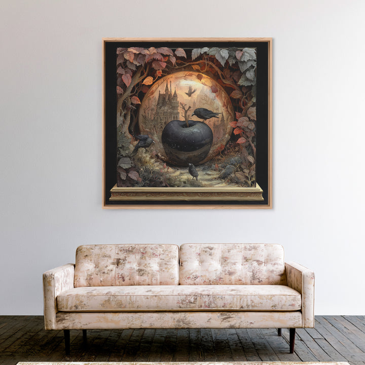The Poison Apple Reliquary - Environmental Panorama, Dark Fantasy Wall Art, Square Wall Art, Canvas Print, Halloween Home Decor