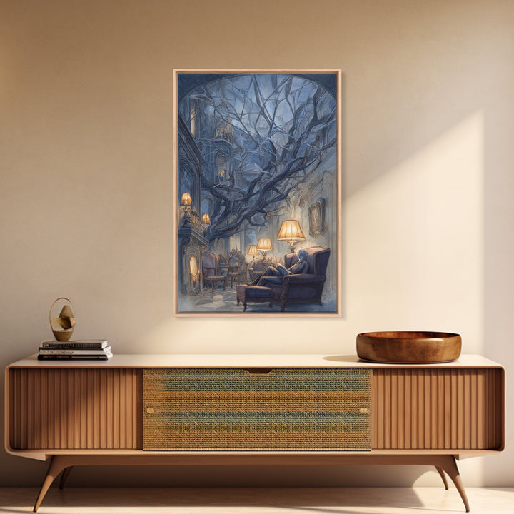 The Spider Queen Parlor - Environmental Panorama, Occult Wall Decor, Vertical Wall Art, Canvas Print, Halloween Home Decor, Gothic Wall Art