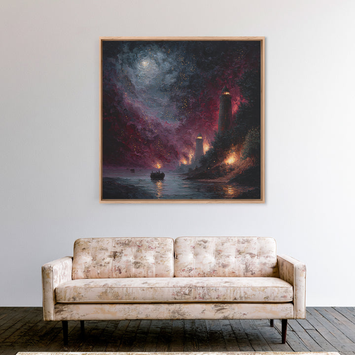The Lantern-Bearer Of R’Lyeh, Occult Wall Decor, Square Wall Art, Framed Canvas Print, Halloween Home Decor, Gothic Wall Art