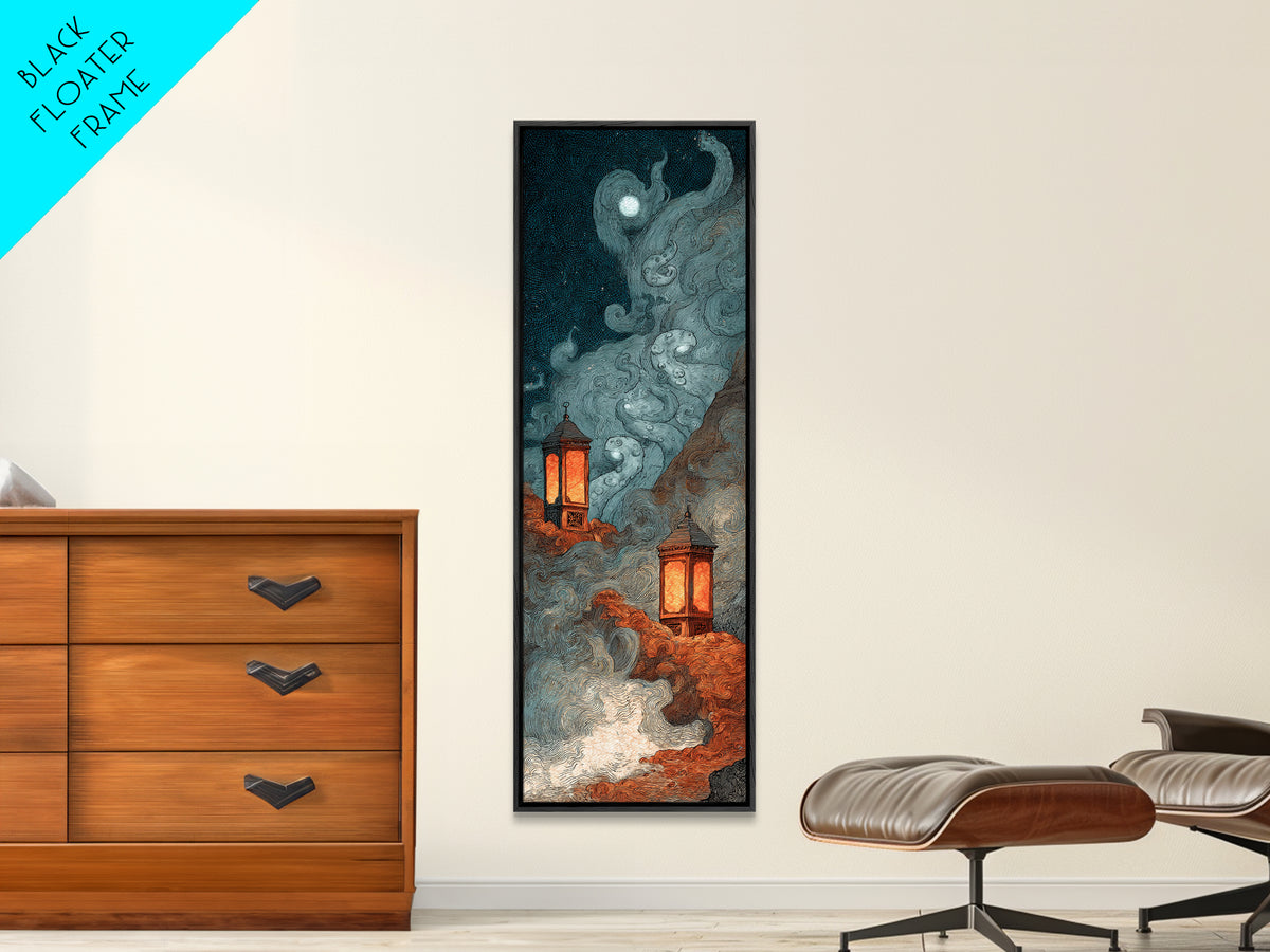 The Lantern-Bearer Of R’Lyeh, Macabre Halloween Art, Tall Narrow Wall Art, Canvas Print, Halloween Home Decor, Gothic Wall Art