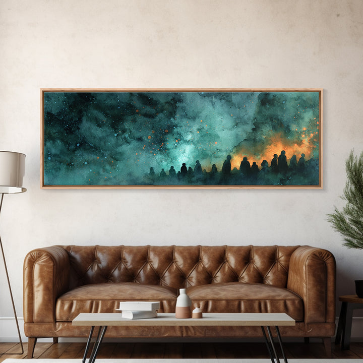 The Choir Of Deepwater Acolytes, Cosmic Horror Decor, Extra Wide Wall Art, Canvas Print, Halloween Home Decor, Gothic Wall Art