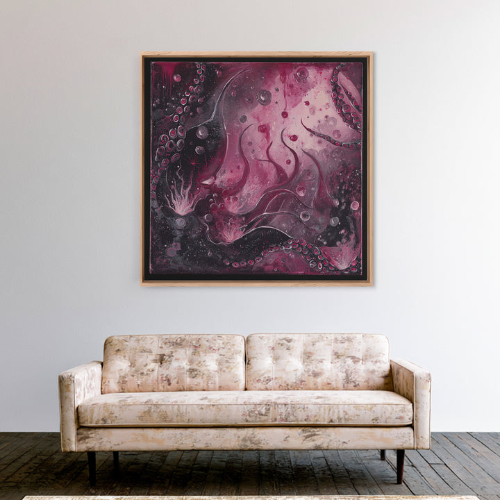 The Bride Of The Abyssal Moon, Gothic Home Decor, Square Wall Art, Framed Canvas Print, Halloween Home Decor, Gothic Wall Art