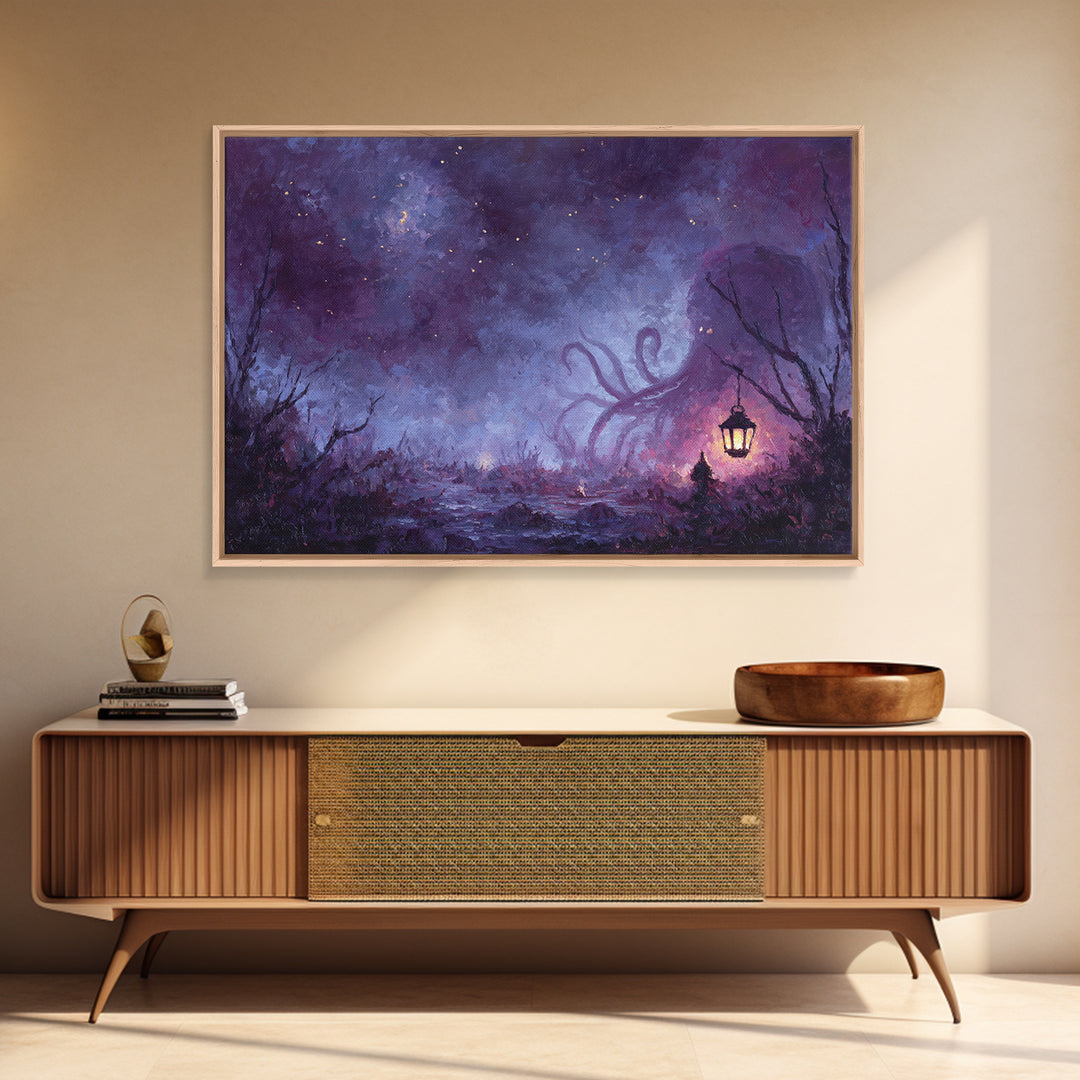 The Watcher In The Coral Throne, Dark Fantasy Wall Art, Landscape Wall Art, Canvas Print, Halloween Home Decor, Gothic Wall Art
