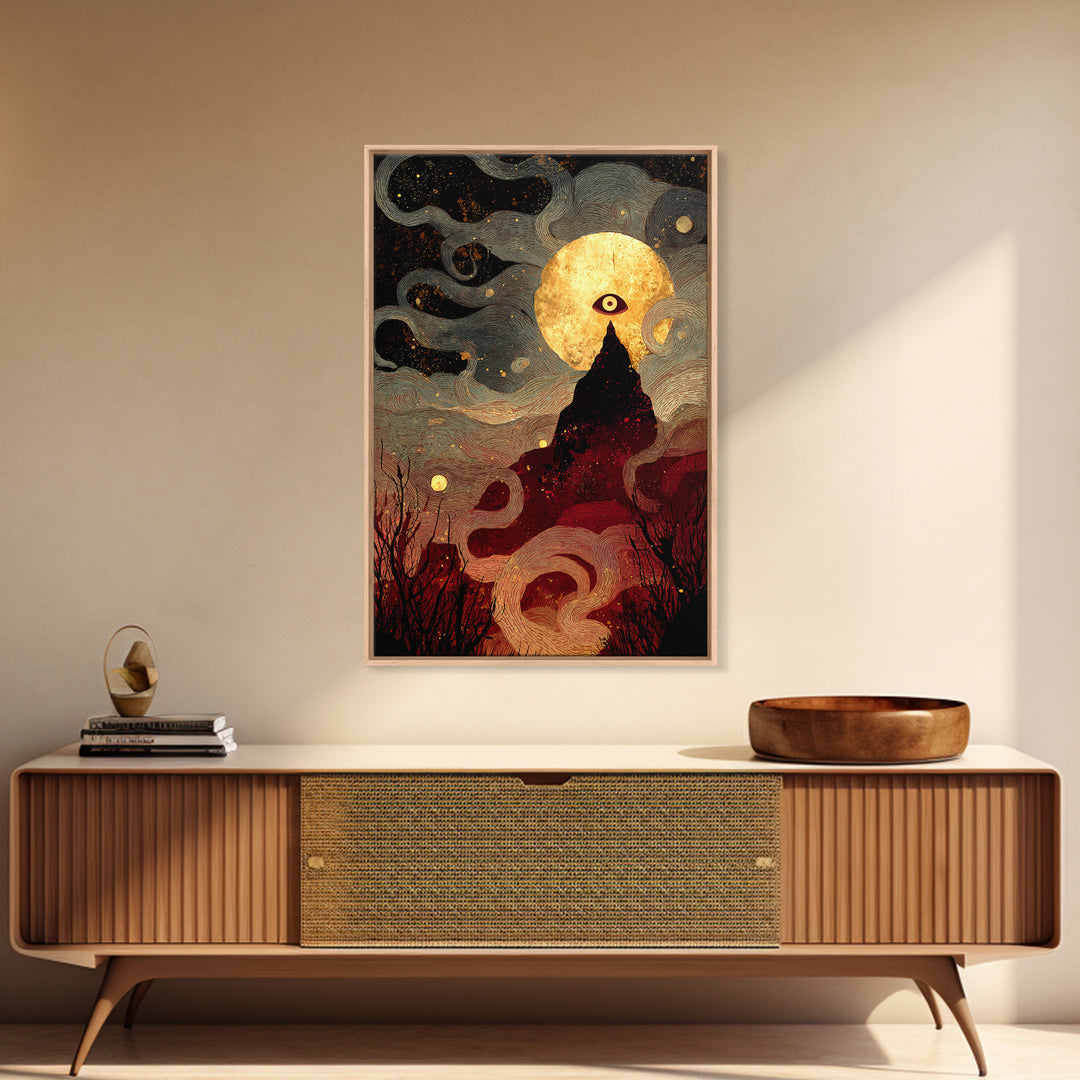 The Astronomer Of The Hollow Sky, Halloween Wall Art, Vertical Wall Art, Canvas Print, Halloween Home Decor, Gothic Wall Art