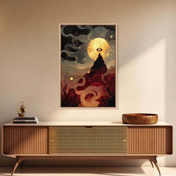 The Astronomer Of The Hollow Sky, Halloween Wall Art, Vertical Wall Art, Canvas Print, Halloween Home Decor, Gothic Wall Art