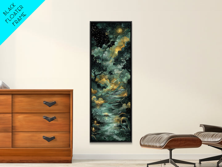 The Widow Of The Whispering Comet, Eldritch Wall Art, Tall Narrow Wall Art, Canvas Print, Halloween Home Decor, Gothic Wall Art