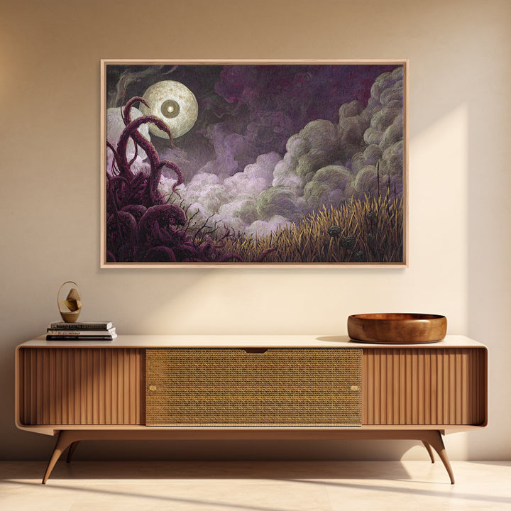 The Harvest Of The Eldritch Field, Macabre Halloween Art, Landscape Wall Art, Canvas Print, Halloween Home Decor, Gothic Wall Art