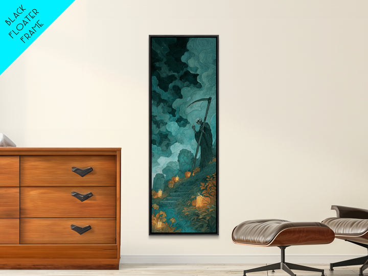 The Grave Gardener Of Yuggoth, Dark Fantasy Wall Art, Tall Narrow Wall Art, Canvas Print, Halloween Home Decor, Gothic Wall Art