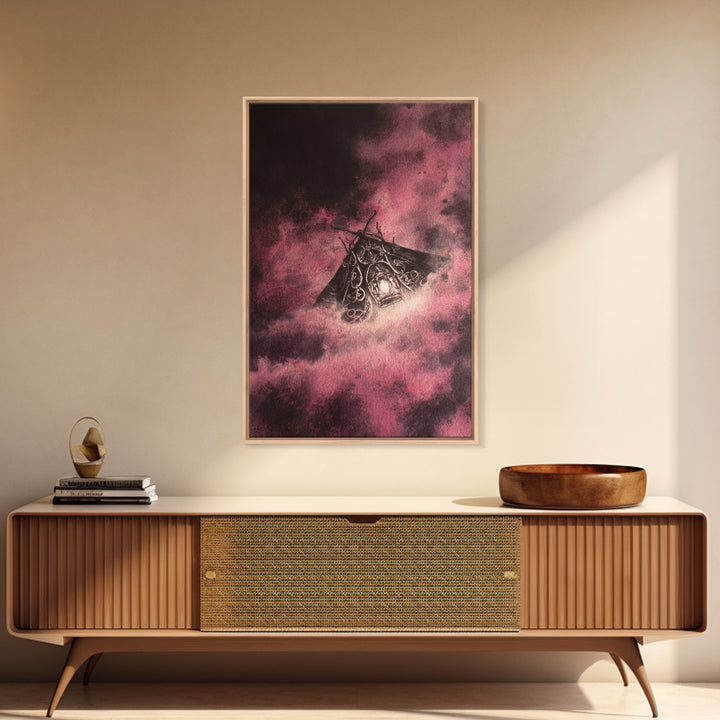 The Moth Prophet Of Kadath, Lovecraftian Wall Art, Vertical Wall Art, Canvas Print, Halloween Home Decor, Gothic Wall Art, Dark Fantasy Art