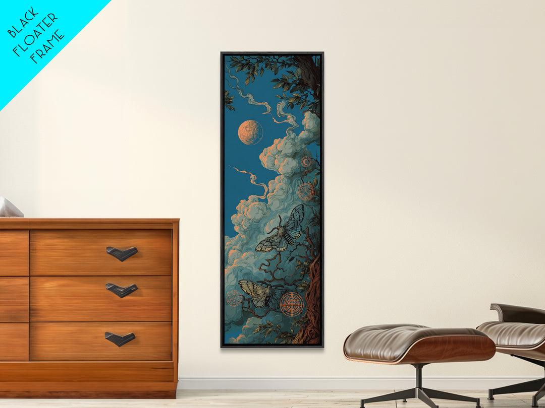 The Moth Prophet Of Kadath, Halloween Wall Art, Tall Narrow Wall Art, Canvas Print, Halloween Home Decor, Gothic Wall Art, Spooky Wall Decor