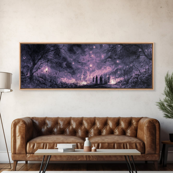 The Children Of The Star Orchard, Macabre Halloween Art, Extra Wide Wall Art, Canvas Print, Halloween Home Decor, Gothic Wall Art