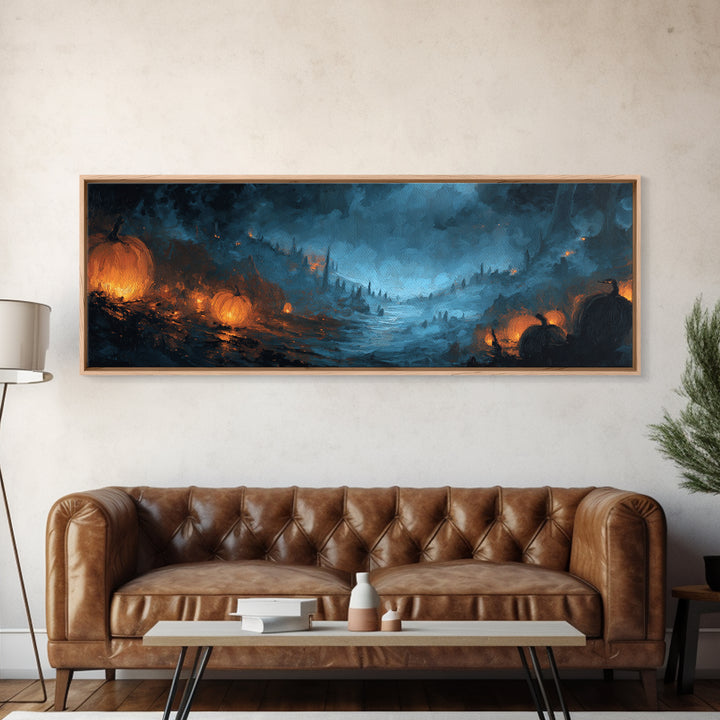 The Frost Beyond Carcosa, Halloween Wall Art, Extra Wide Wall Art, Framed Canvas Print, Halloween Home Decor, Gothic Wall Art
