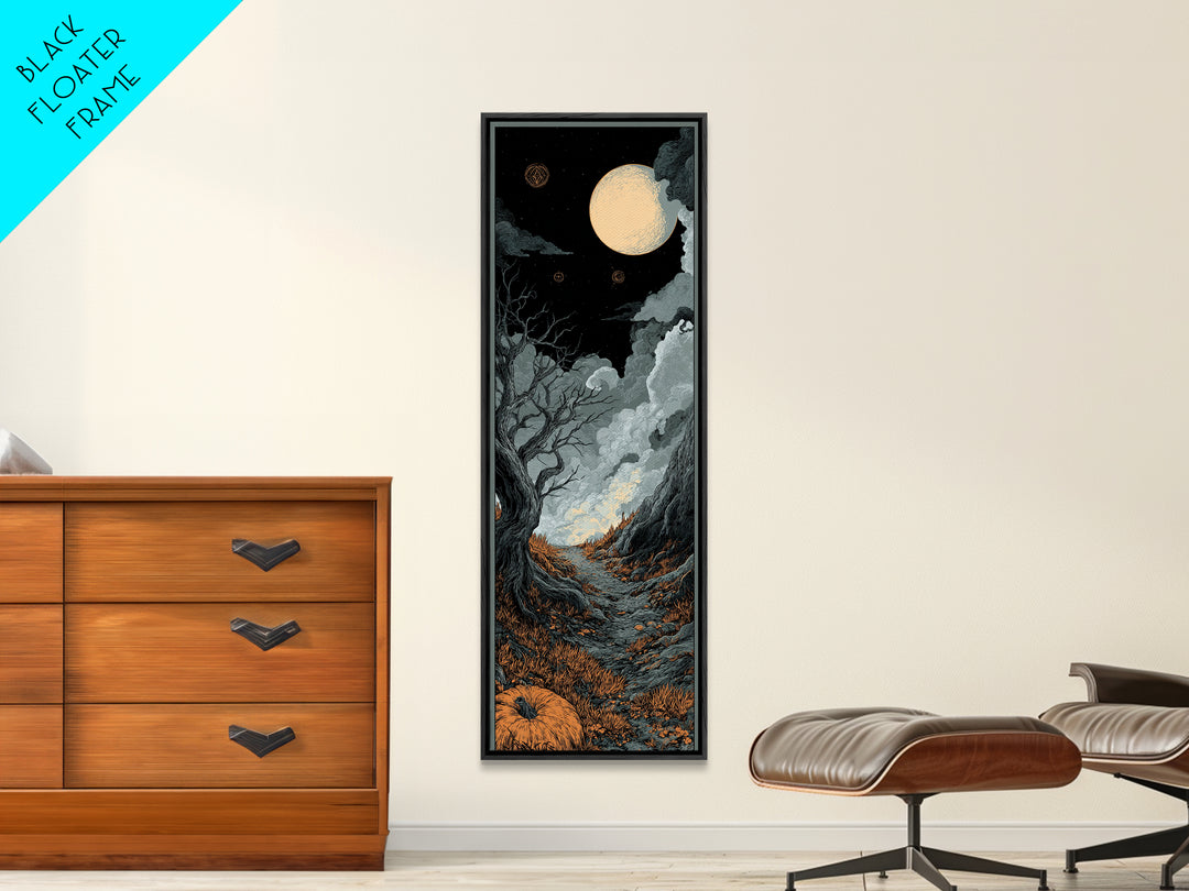 The Seamstress Of Living Nebulae, Cosmic Horror Decor, Tall Narrow Wall Art, Canvas Print, Halloween Home Decor, Gothic Wall Art