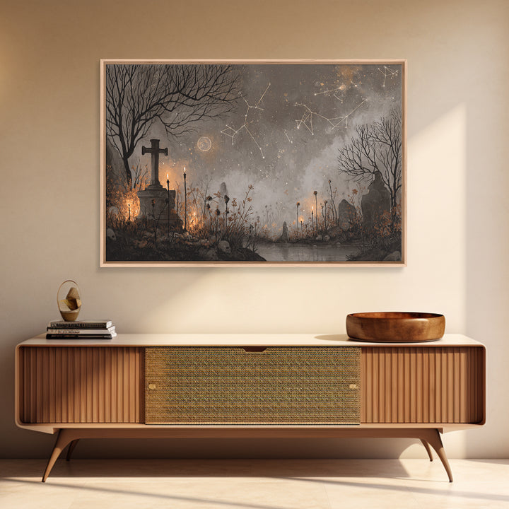 The Archivist Of Dreaming Bones, Halloween Wall Art, Landscape Wall Art, Canvas Print, Halloween Home Decor, Gothic Wall Art