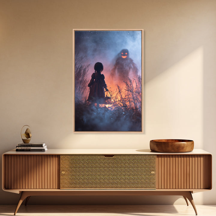 The Doll From Beyond The Void, Occult Wall Decor, Vertical Wall Art, Framed Canvas Print, Halloween Home Decor, Gothic Wall Art