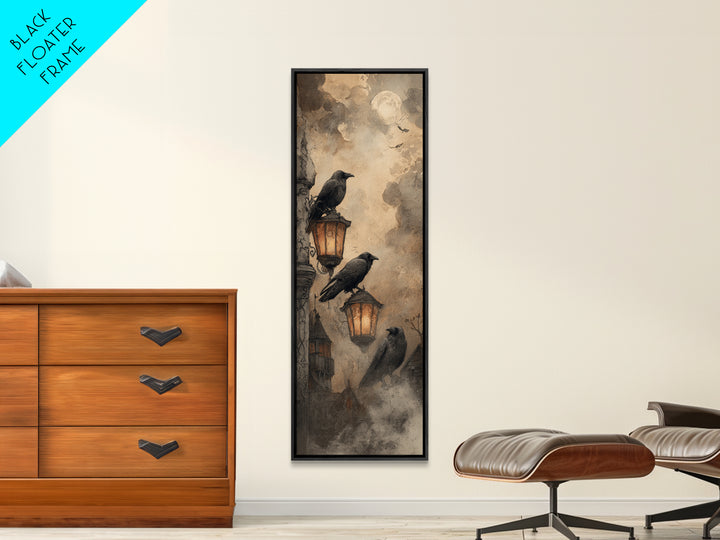 The Raven Sermon Of Leng, Occult Wall Decor, Tall Narrow Wall Art, Canvas Print, Halloween Home Decor, Gothic Wall Art, Halloween Decor