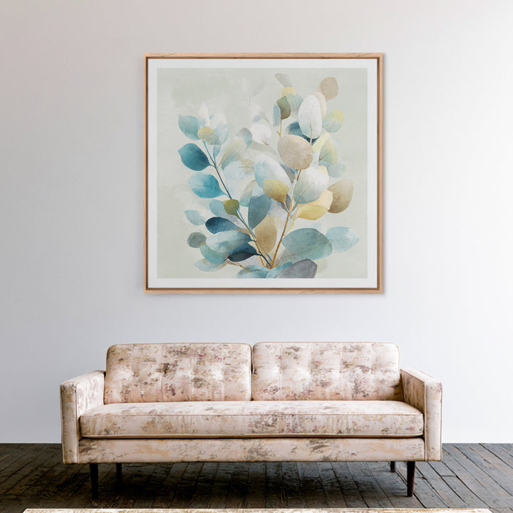 Clean Eucalyptus Leaf Study Canvas Print, Waiting Room Art, Minimalist Art, Waiting Room Decor, Fine Art, Calm, Luxury Decor, WRA-1x1-17