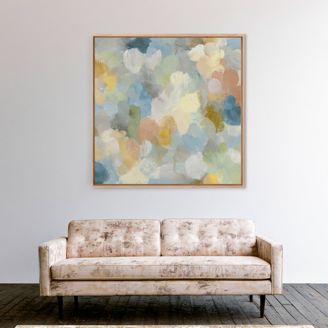 Pastel Rainbow Shapes for Pediatric Spaces Canvas Print, Waiting Room Art, Office Wall Decor, Waiting Room Decor, Abstract Art, WRA-1x1-18
