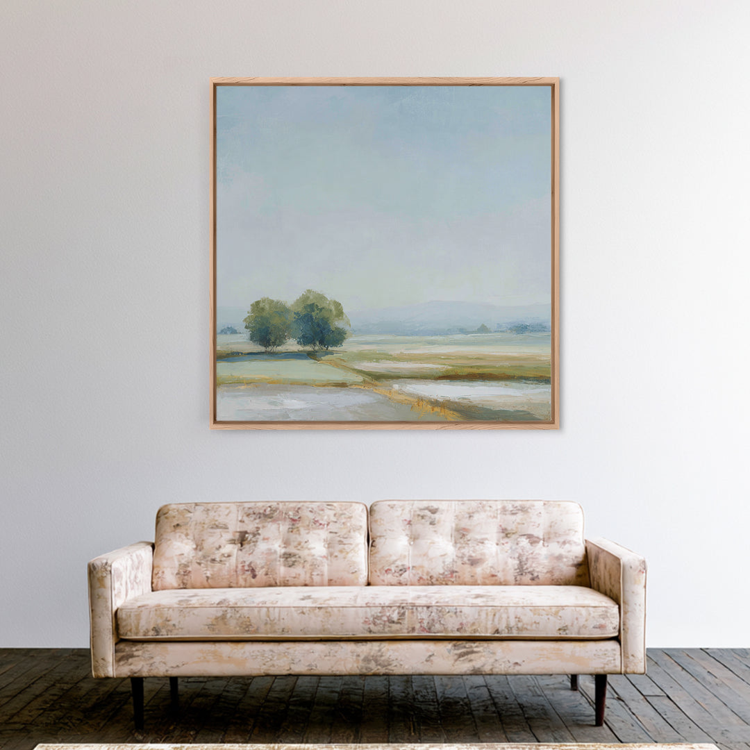 Open Field with Distant Tree Canvas Print, Waiting Room Art, Printable Art, Waiting Room Decor, Calm, Digital Art Print, WRA-1x1-23