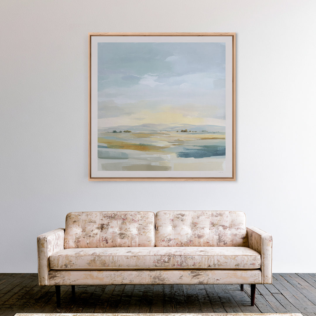 Warm Desert Sunrise Framed Canvas Print, Waiting Room Art, Photography Print, Waiting Room Decor, Calm, Minimalist Decor, WRA-1x1-37