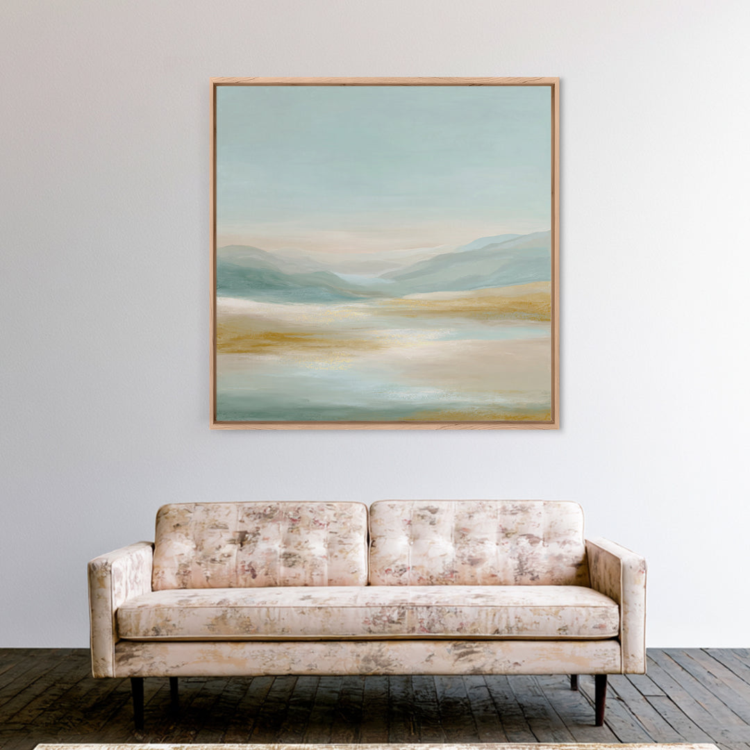 Warm Desert Sunrise Canvas Print, Waiting Room Art, Boho Decor, Waiting Room Decor, Oil Painting, Calm, Printable Wall Art, WRA-1x1-85
