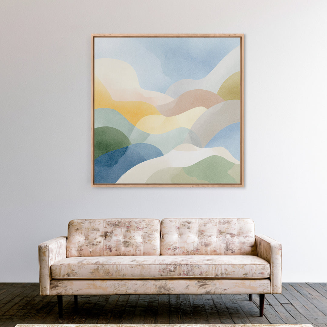 Pastel Rainbow Shapes for Pediatric Spaces Canvas Print, Waiting Room Art, Dental Art, Waiting Room Decor, Fine Art, Calm, WRA-1x1-90