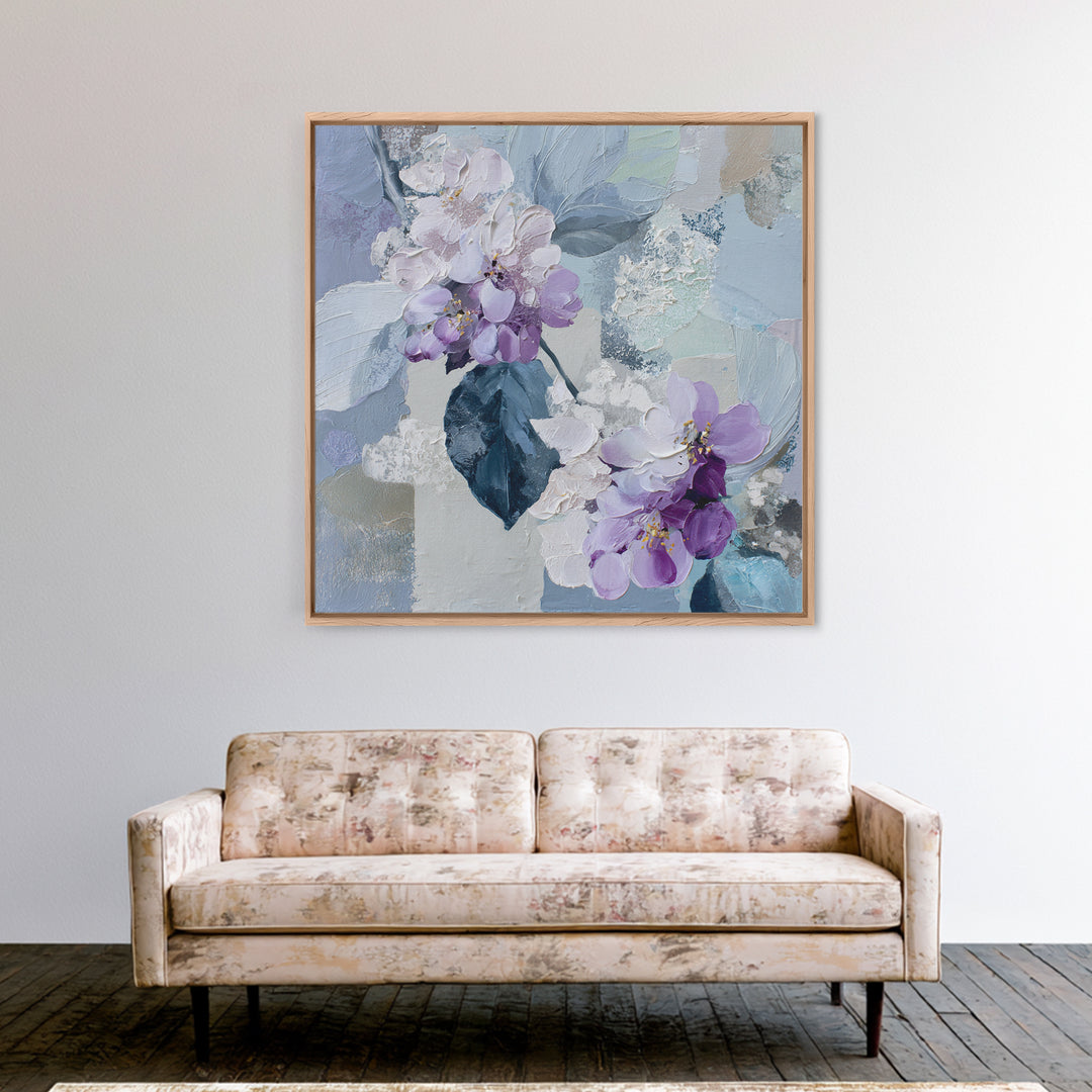 Soft Lavender Botanical Still Life Canvas Print, Waiting Room Art, Dental Art, Waiting Room Decor, Watercolor Art, Calm, WRA-1x1-92