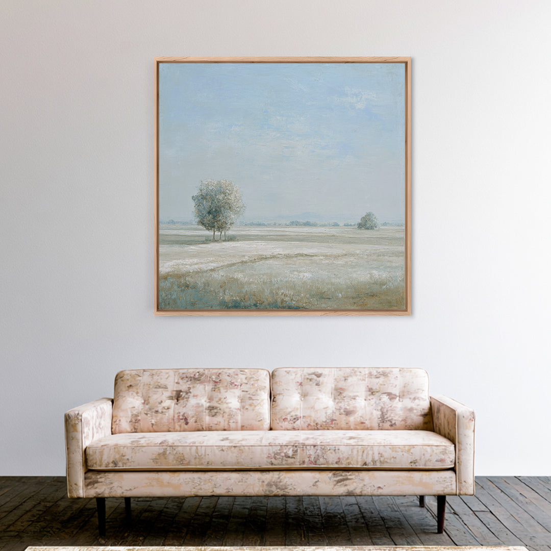 Open Field with Distant Tree Canvas Print, Waiting Room Art, Neutral Decor, Waiting Room Decor, Fine Art, Calm, Wall Art, WRA-1x1-95
