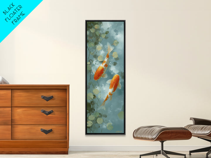 Gentle Koi Fish Canvas Print, Waiting Room Art, Landscape, Waiting Room Decor, Fine Art, Calm, Neutral Decor, Modern Decor, WRA-1x3-10