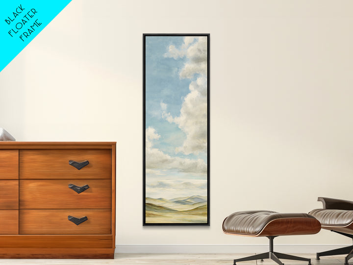 Calming Landscape with Open Sky and Gentle Canvas Print, Waiting Room Art, Statement Artwork, Waiting Room Decor, Oil Painting, WRA-1x3-13