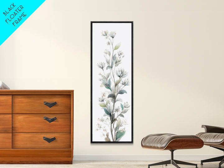 Neutral Botanical Branch Framed Canvas Print, Waiting Room Art, Home Decor, Waiting Room Decor, Fine Art, Calm, Modern Art, WRA-1x3-15