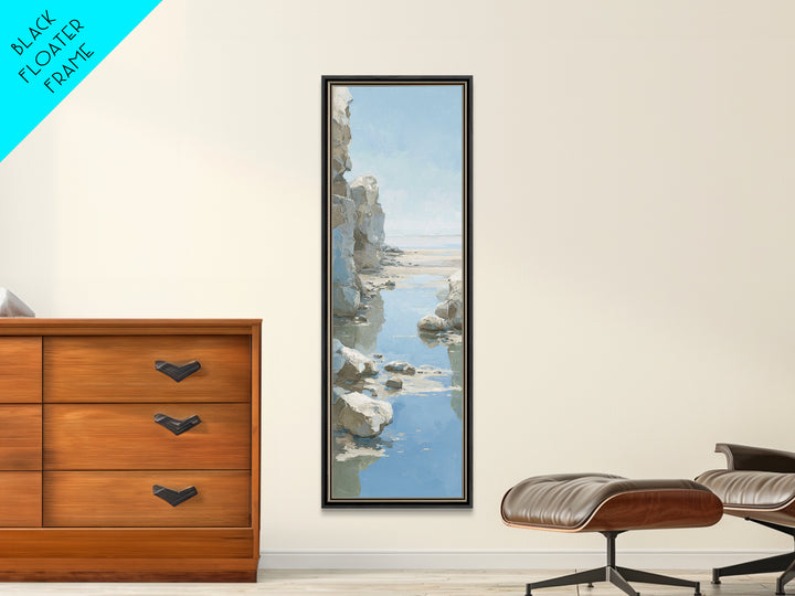 Coastal Horizon with Pale Sand and Water Canvas Print, Waiting Room Art, Gallery Decor, Waiting Room Decor, Fine Art, Calm, WRA-1x3-21
