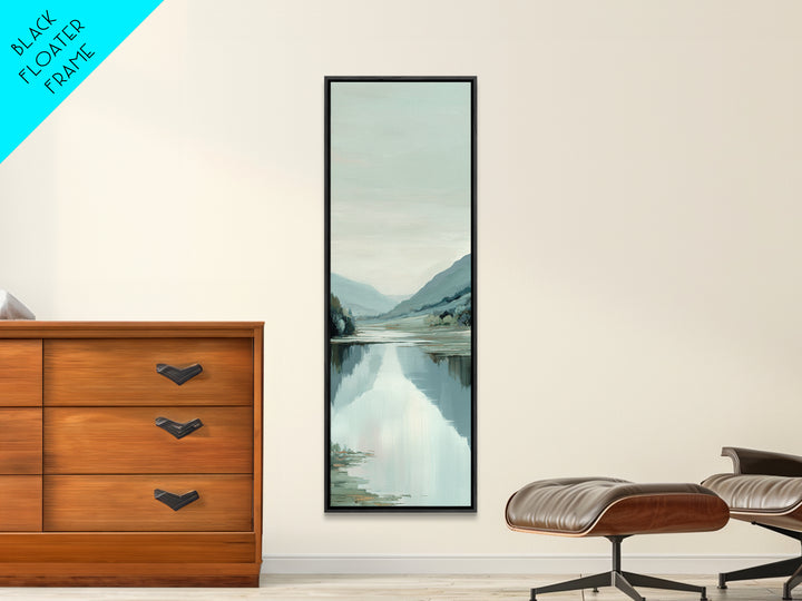 Peaceful Lake Reflection at Dawn Canvas Print, Waiting Room Art, Printable Wall Art, Waiting Room Decor, Oil Painting, Calm, WRA-1x3-40