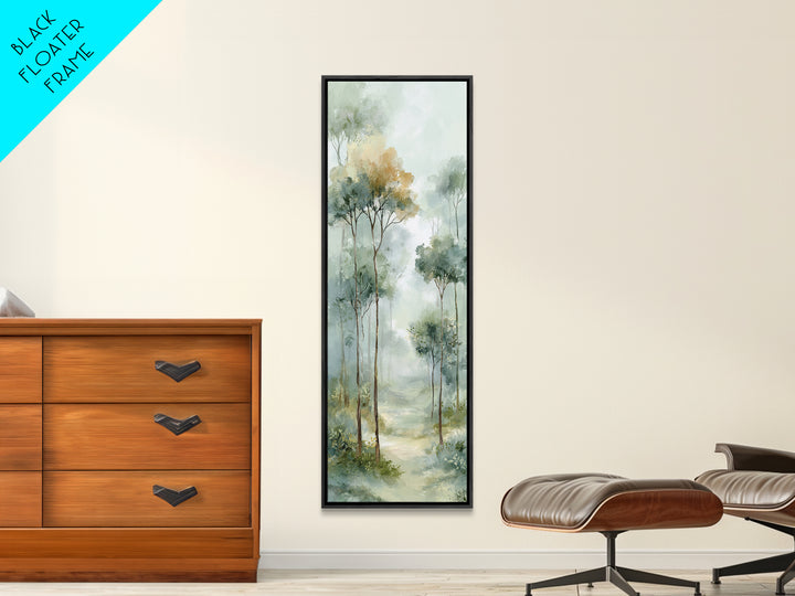 Misty Forest Path Framed Canvas Print, Waiting Room Art, Printable Art, Waiting Room Decor, Fine Art, Calm, Digital Art Print, WRA-1x3-47
