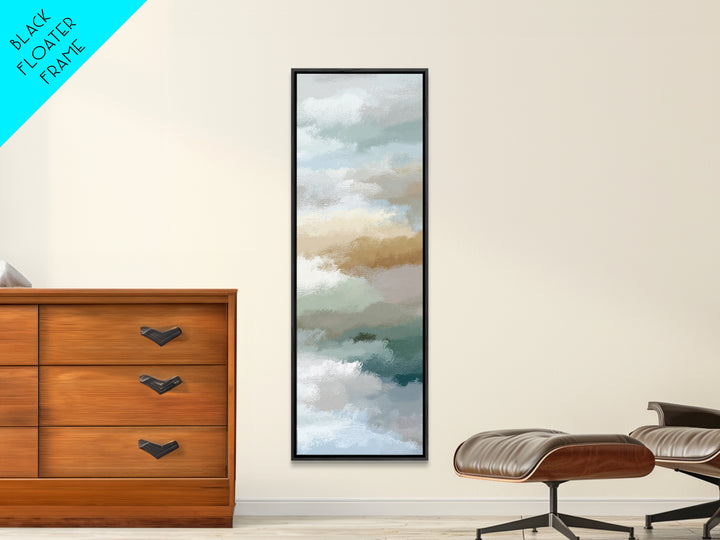 Pastel Rainbow Shapes for Pediatric Spaces Framed Canvas Print, Waiting Room Art, Soundwave Art, Waiting Room Decor, WRA-1x3-54
