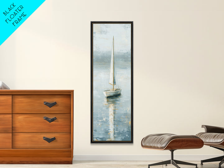 Quiet Sailboat on Calm Water Canvas Print, Waiting Room Art, Contemporary Art, Waiting Room Decor, Calm, Living Room Wall Art, WRA-1x3-7