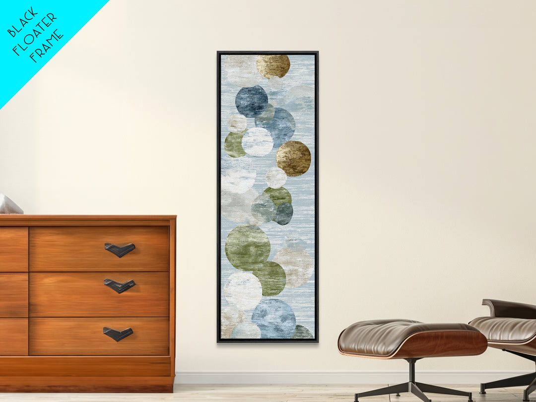 Abstract Circles Suggesting Calm Movement Framed Canvas Print, Waiting Room Art, Dental Art, Waiting Room Decor, Abstract Art, WRA-1x3-70