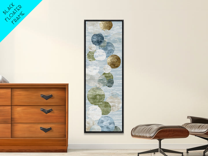 Abstract Circles Suggesting Calm Movement Framed Canvas Print, Waiting Room Art, Dental Art, Waiting Room Decor, Abstract Art, WRA-1x3-70