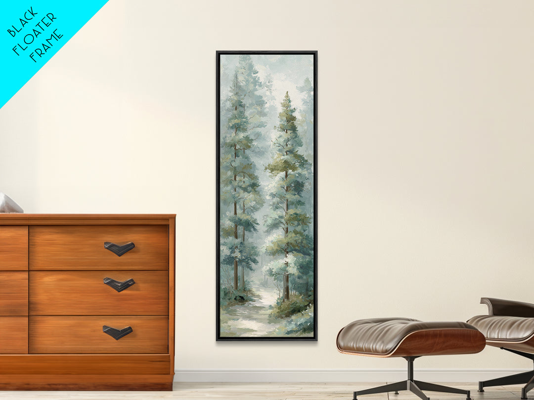 Misty Forest Path Framed Canvas Print, Waiting Room Art, Abstract, Waiting Room Decor, Calm, Modern Decor, Fine Art Print, WRA-1x3-71