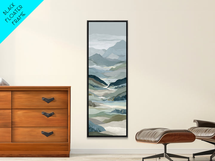 Simple Mountain Layers Framed Canvas Print, Waiting Room Art, Fine Art, Waiting Room Decor, Calm, Minimalist Decor, WRA-1x3-74