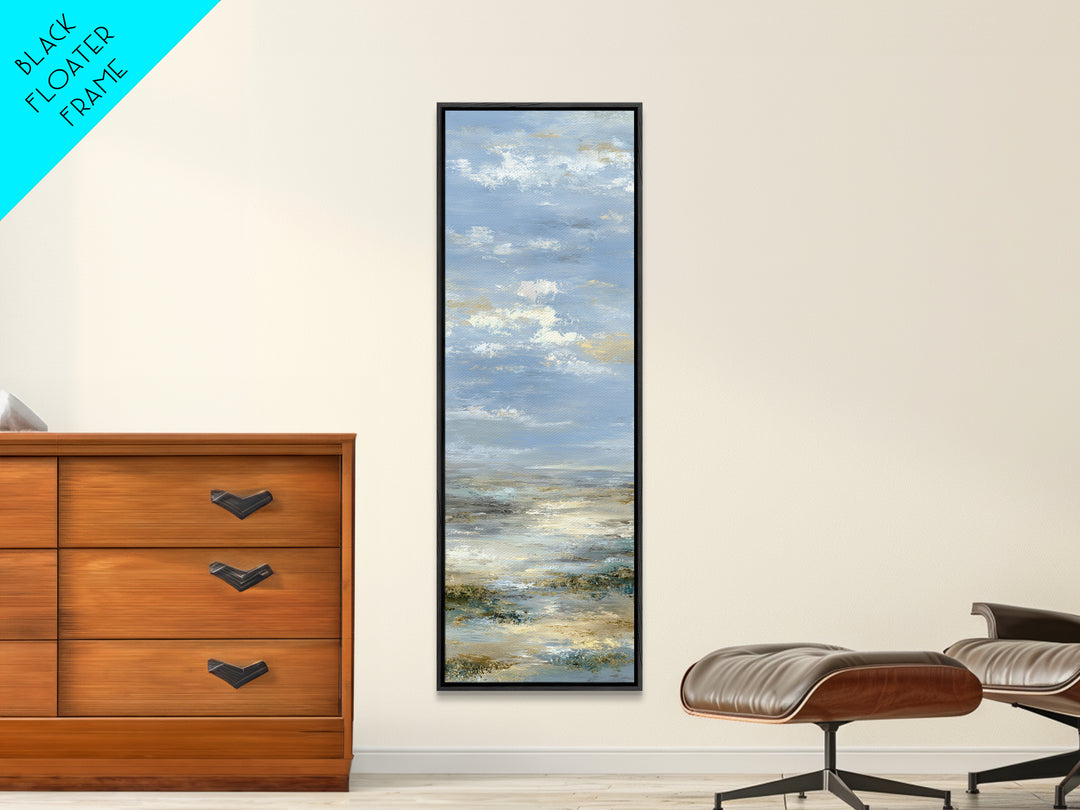 Large Cloudscape with Hopeful Light Framed Canvas Print, Waiting Room Art, Floral Wall Art, Waiting Room Decor, Oil Painting, WRA-1x3-76