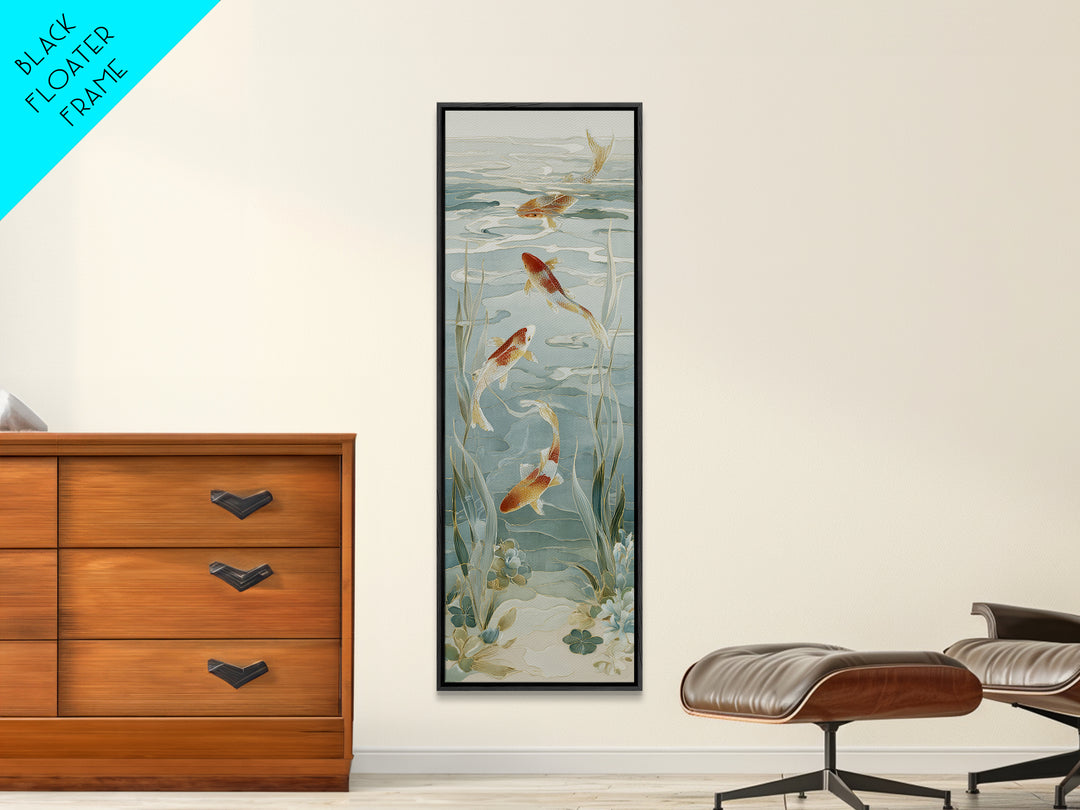 Gentle Koi Fish Canvas Print, Waiting Room Art, Gallery Decor, Waiting Room Decor, Oil Painting, Calm, Contemporary Art, WRA-1x3-82