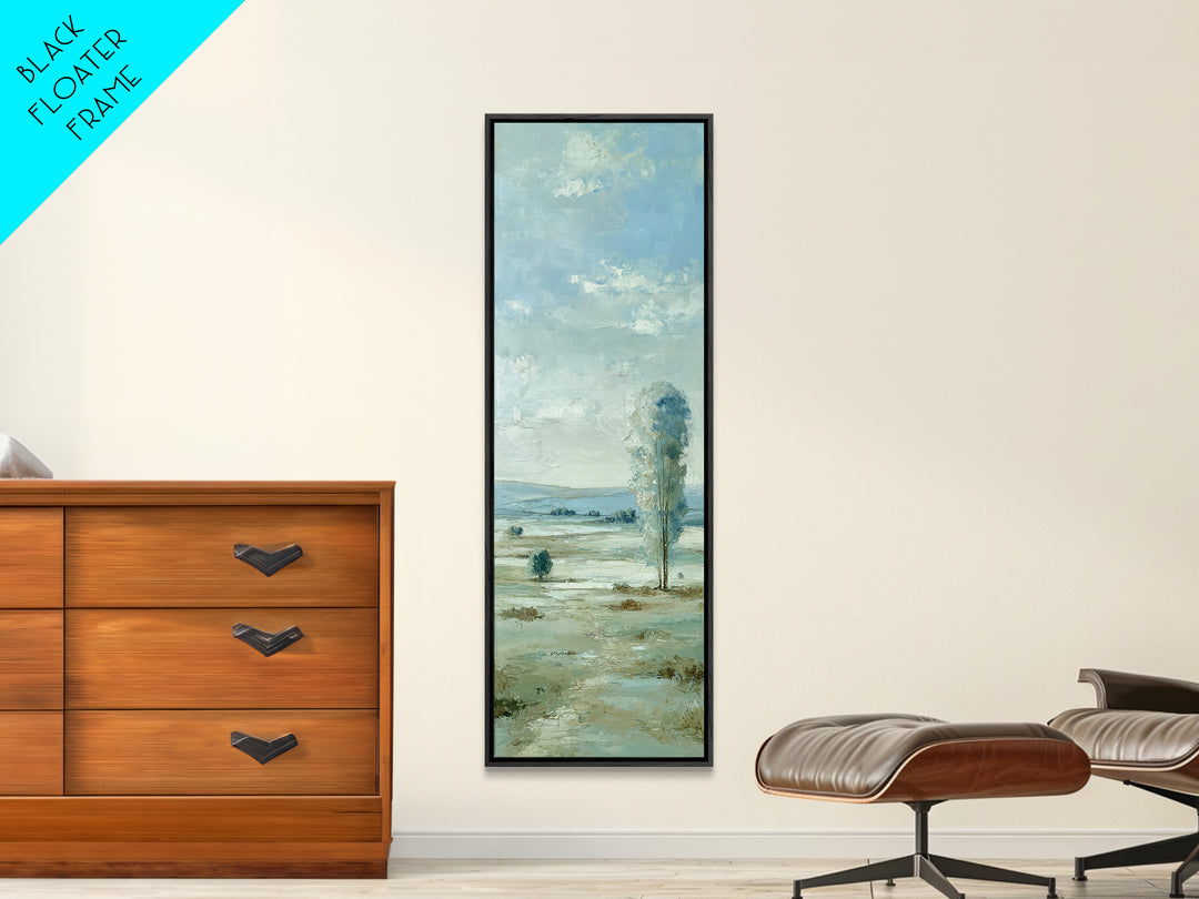 Open Field with Distant Tree Framed Canvas Print, Waiting Room Art, Gallery Wall Art, Waiting Room Decor, Fine Art, Calm, WRA-1x3-83