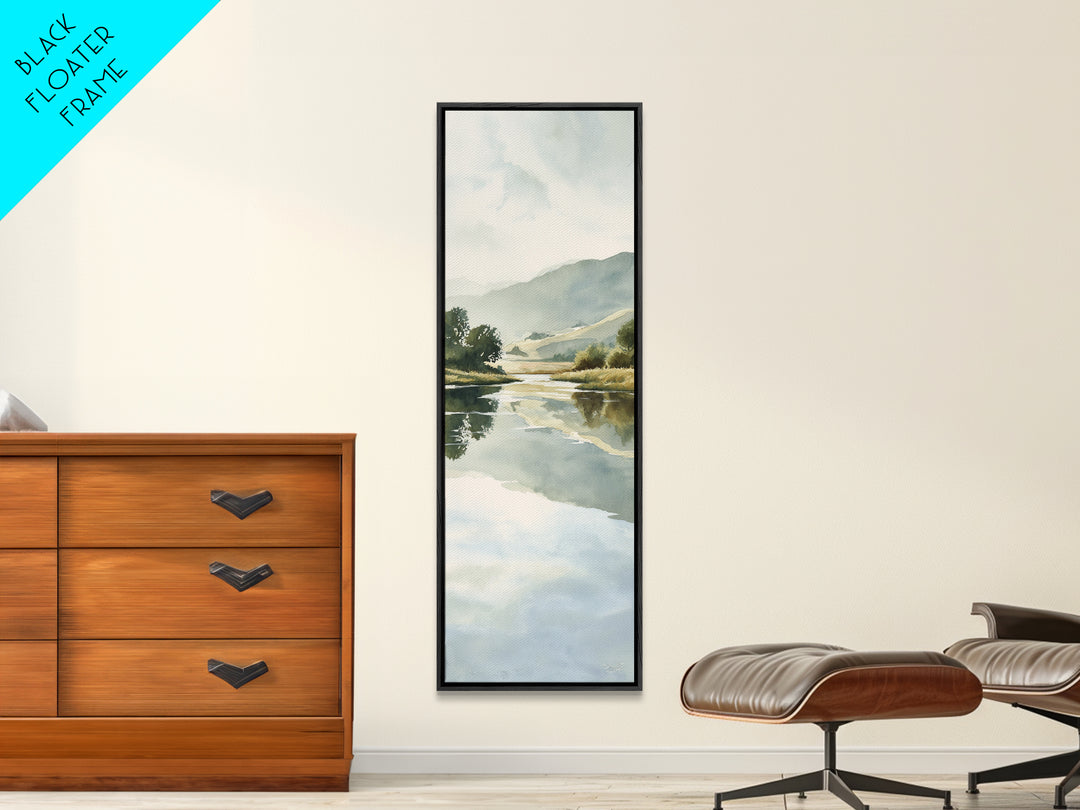 Peaceful Lake Reflection at Dawn Canvas Print, Waiting Room Art, Minimalist Wall Art, Waiting Room Decor, Fine Art, Calm, WRA-1x3-88