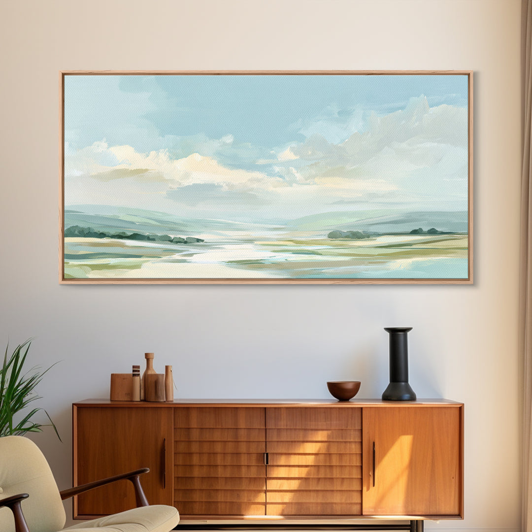 Calming Landscape with Open Sky and Gentle Canvas Print, Waiting Room Art, Wall Art, Waiting Room Decor, Fine Art, Calm, WRA-2x1-21